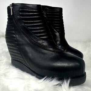 Ash Tiffany Leather Wedge Boots Size 9 EU 40